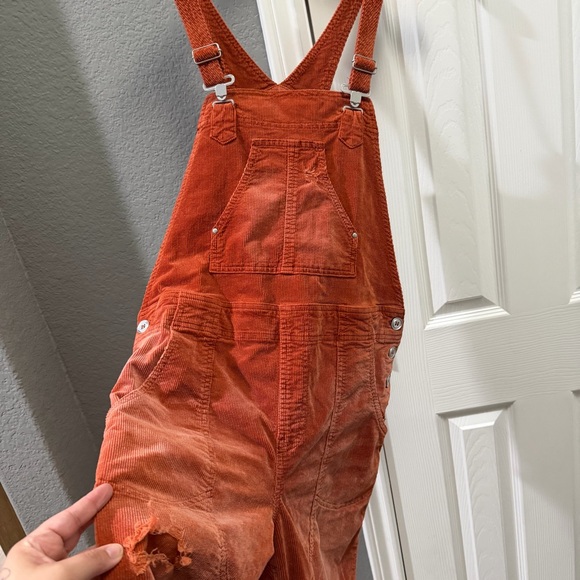Anthropologie | Pilcro wanderer corduroy rust overalls size 30 - Picture 3 of 5